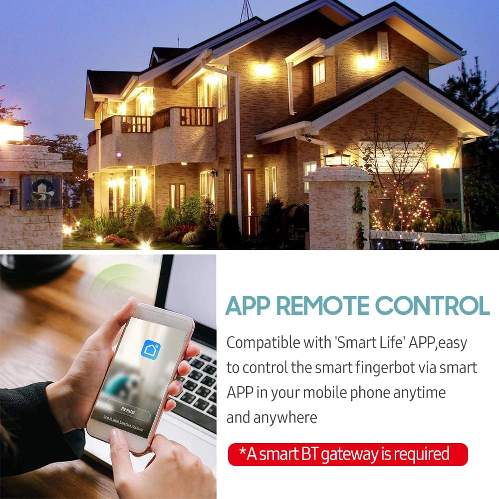 Pepisky Mini BT Fingerbot Home Automation Controller APP Control Voice Control Schedule Timer Fingerbot Home Appliances Switch Pusher Smart Controller (BT Gateway Required)