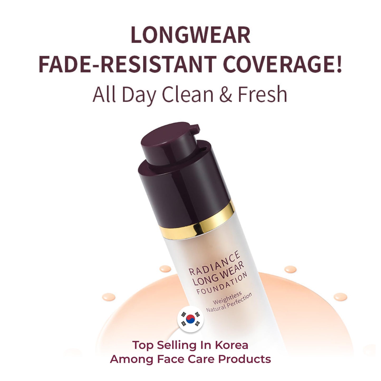 TERRAZEN Korean Face Makeup Foundation Cream 30ml Light Beige for Fair to Light Skin - Beauty Liquid Full Coverage Long Lasting Base with Natural Matte Finish Weightless