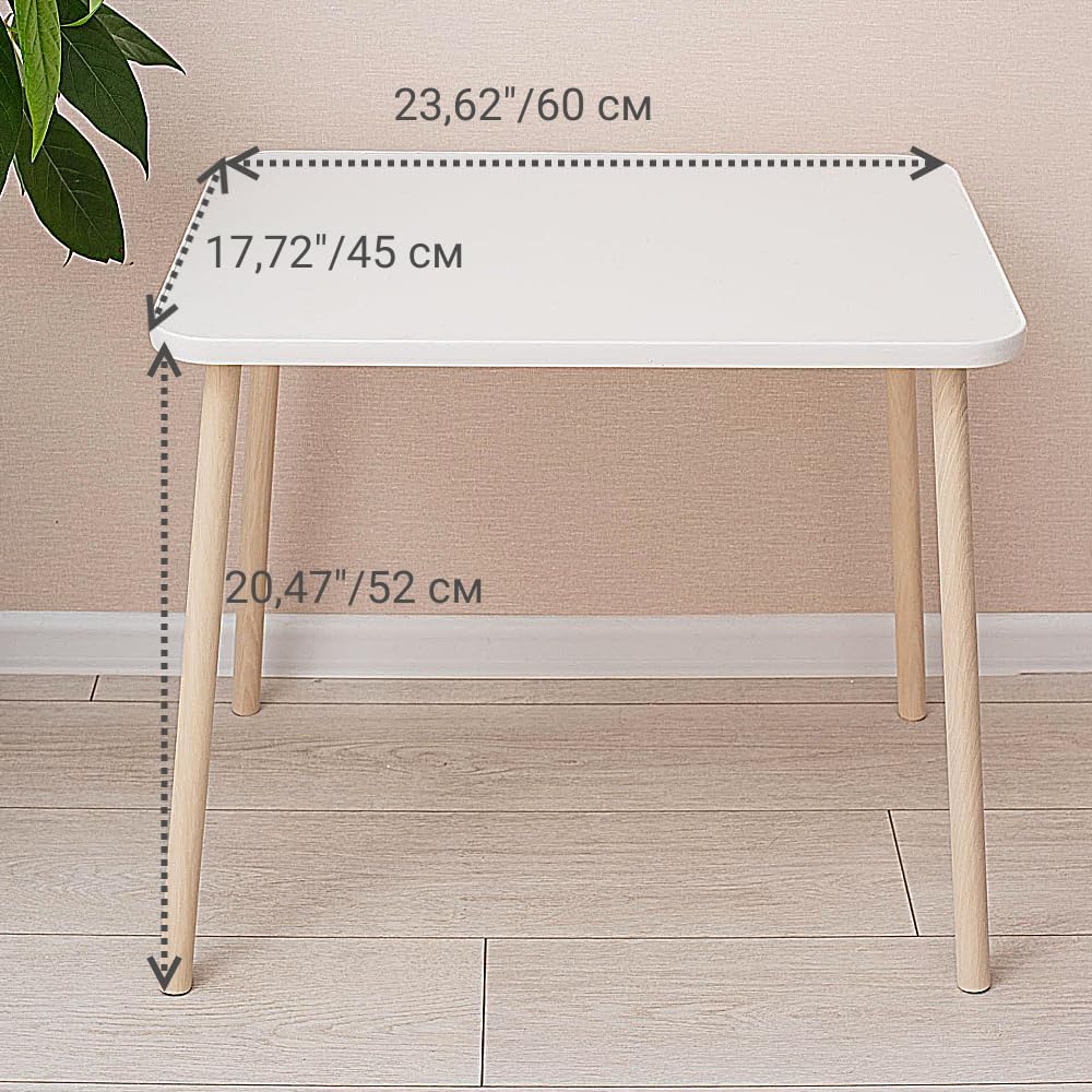 135- Kids Wooden Table and Chair Set Kids Play Table with 1 Chair 1 Pieces Kids Round Table for Toddler Girls Boys White Kids Furniture for Kids Room Classroom White