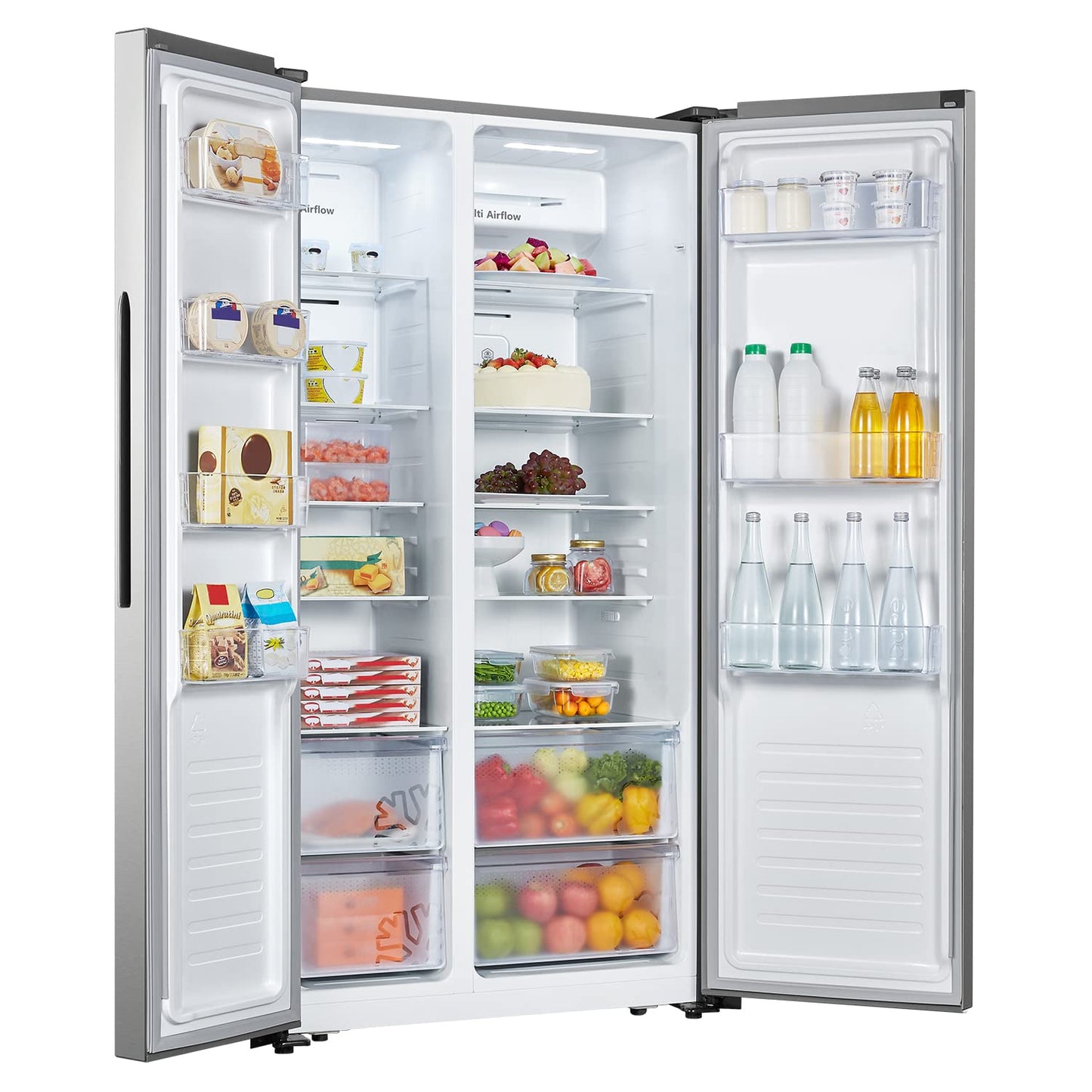 Hisense 670 Liter Refrigerator Side By Side A+ Energy Efficiency Silver Model RS670N4ASU -1 Years Full & 5 Years Compressor Warranty.