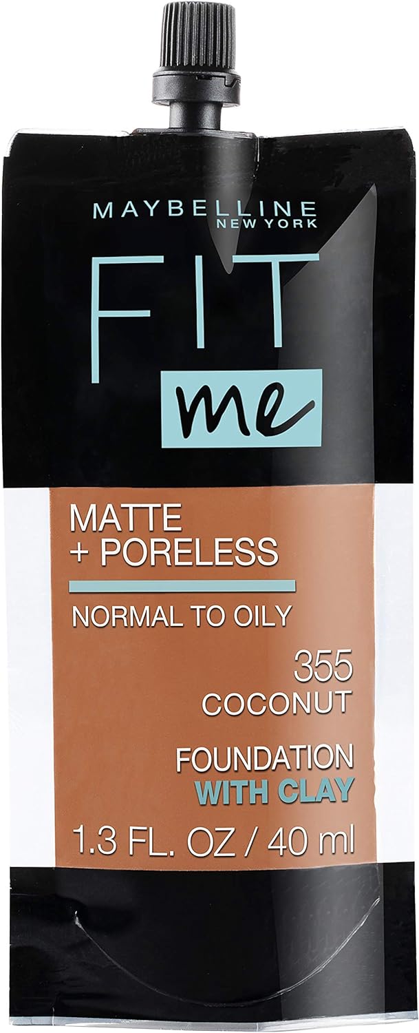 Maybelline Fit Me Matte + Poreless Liquid Oil-Free Foundation Makeup, Soft Tan, 1 Count (Packaging May Vary)