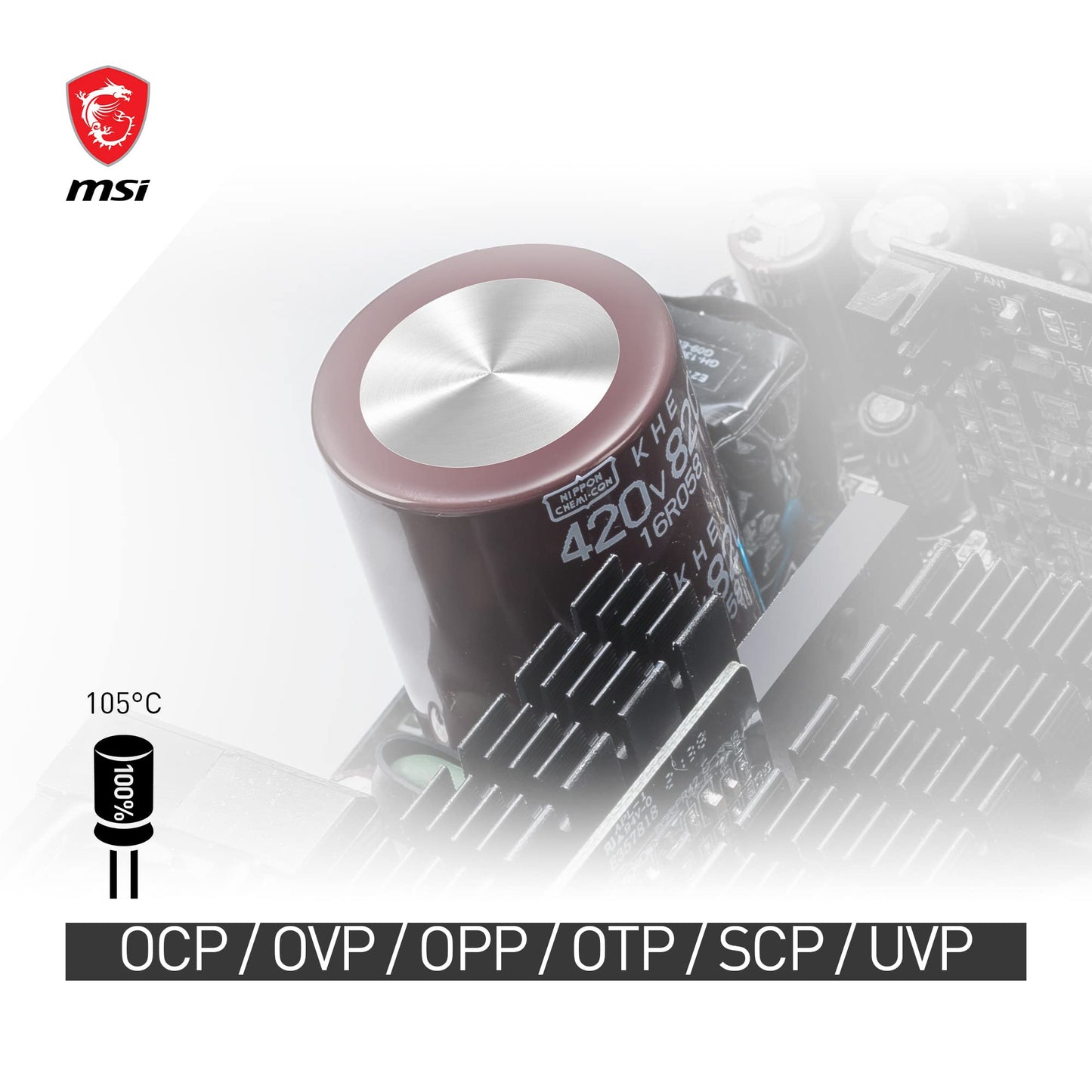 MSI MAG A650BN 650W 80+ Bronze Power Supply, DC-DC Circuit Design, 120 mm Fan Size, Active PFC, 100-240Vac, ATX - Black - CaveHubs