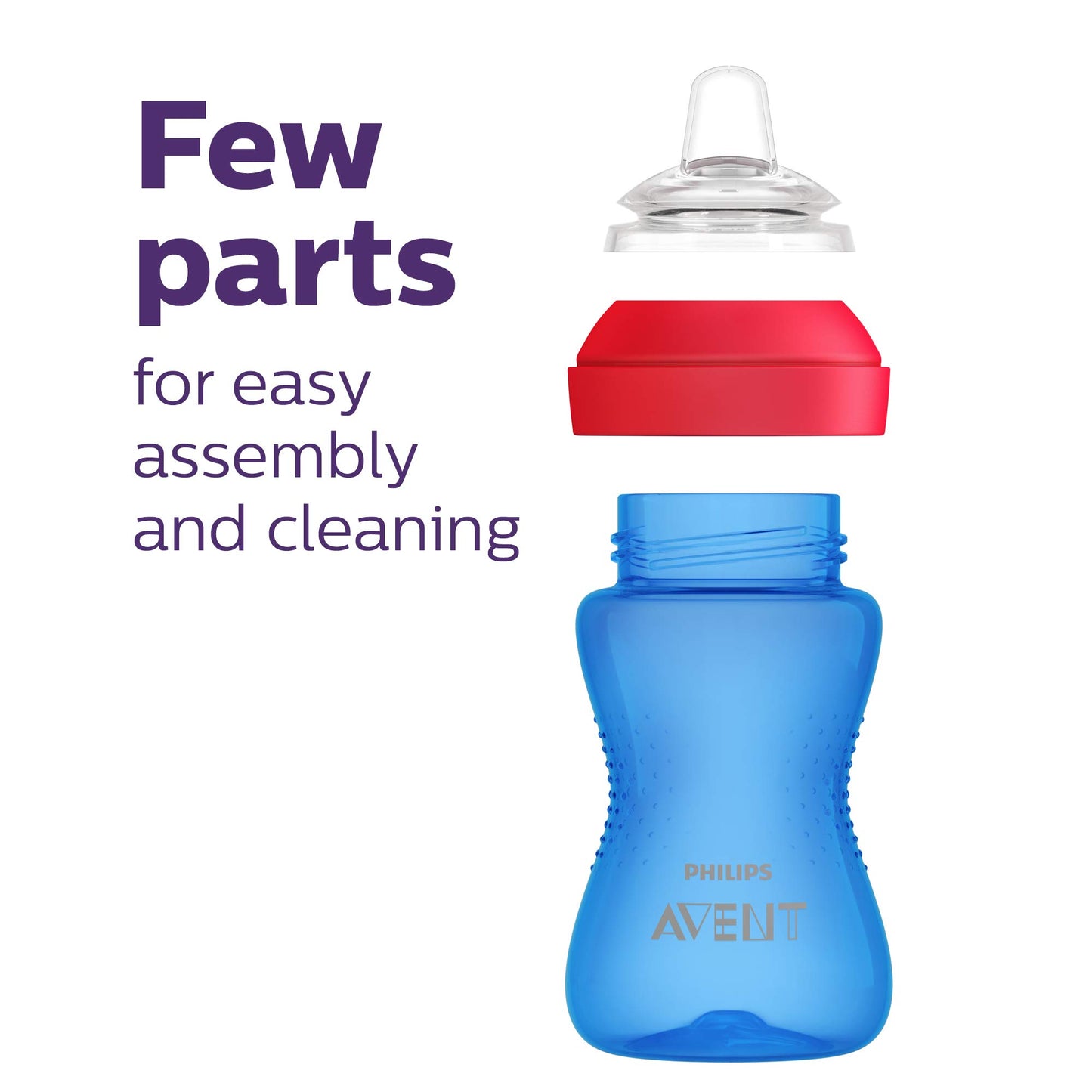 Philips AVENT My Grippy Spout Sippy Cup with Soft Spout and Leak-Proof Design, Blue/Green, 10oz, 2pk, SCF801/21