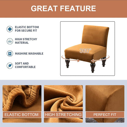 Eco-Ancheng Armless Chair Slipcover Washable Armless Chair Covers Removable Slipcover for Armless Chair Non-Slip Sofa Couch Covers Furniture Protector for Dining Living Room Armless Accent Chair