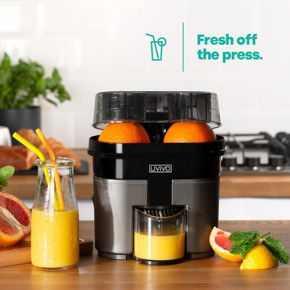 LIVIVO Electric Twin Citrus Juice Maker, with Anti-Drip Valve Citrus Orange Fruits Squeezer Household Fruit Mixer, Fast Double 90W Electric Lemon Orange Fresh Juicer Cutter Slicer