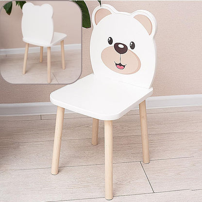 135- Kids Wooden Table and Chair Set Kids Play Table with 1 Chair 1 Pieces Kids Round Table for Toddler Girls Boys White Kids Furniture for Kids Room Classroom White