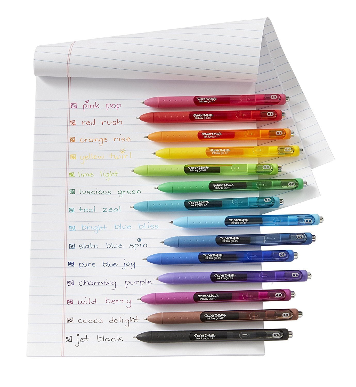 Paper Mate Inkjoy Gel Retractable Pen, 0.7Mm, Ink, Pack Of 14, Assorted (1951636)