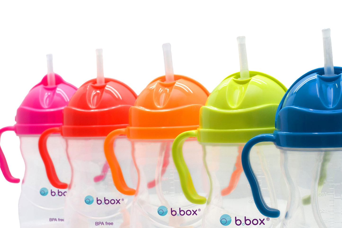 b.box Sippy Cup with Fliptop Weighted Straw, Drink from Any Angle | Spill Proof, Leak Proof & Easy Grip | BPA Free & Dishwasher Safe | Babies & Toddlers (Cherry Blossom 240ml)