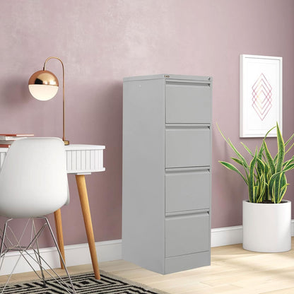 RIGID Steel Vertical Filing Cabinet Large Storage steel Cabinet, Metal Portable Cabinet with 4 Drawers for Legal Size (Grey)