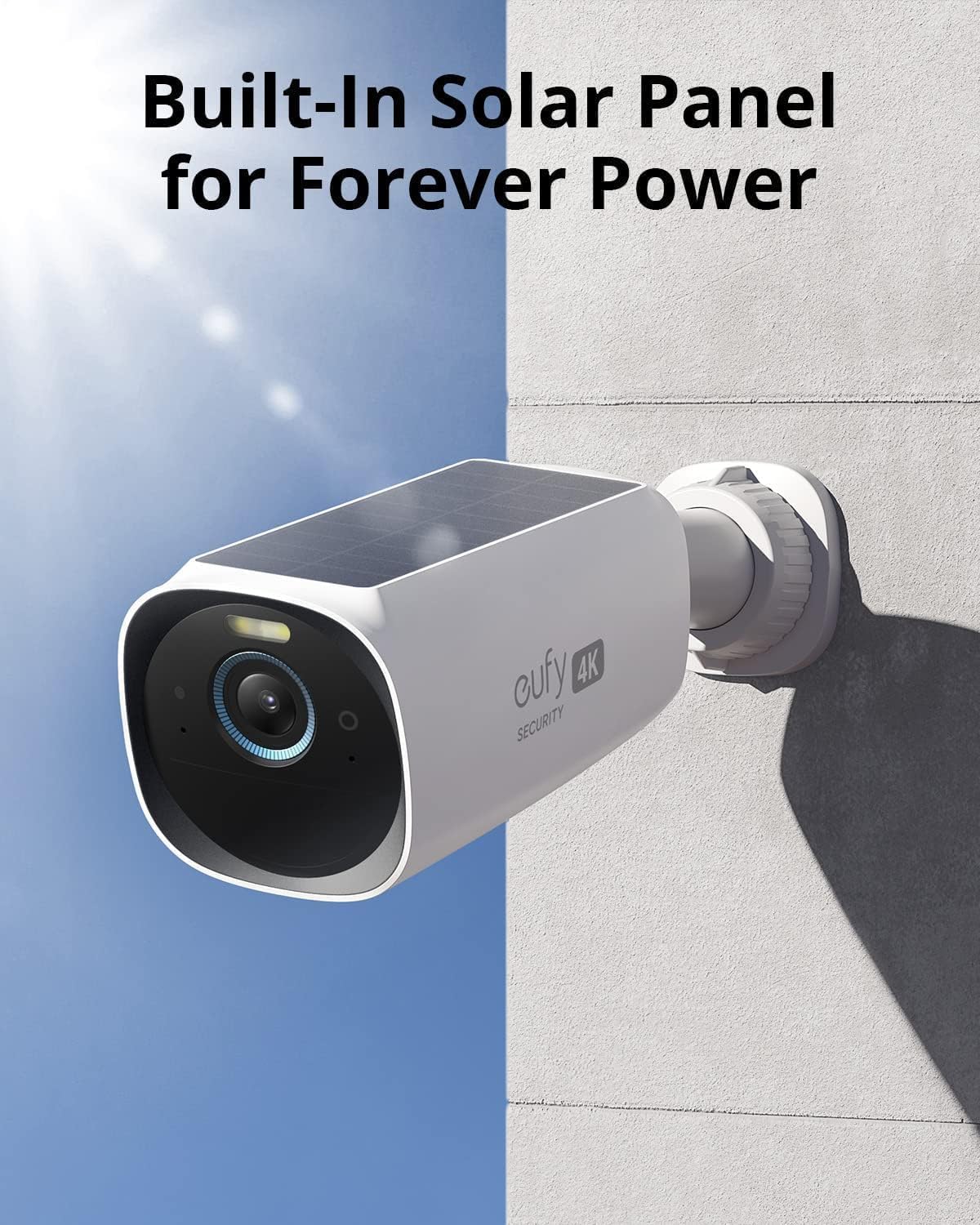 eufy Security eufyCam 3 3-Cam Kit, Security Camera Outdoor Wireless, 4K Camera with Integrated Solar Panel, Forever Power, Face Recognition AI, Expandable Local Storage up to 16TB, No Monthly Fee