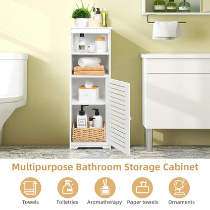 CITLOW Bathroom Waterproof Cabinet,White Floor Standing Storage Cabinet Home StorageFurniture Shelf,Suitable for Toilet Bedroom Kitchen Living Room,75x22x20cm