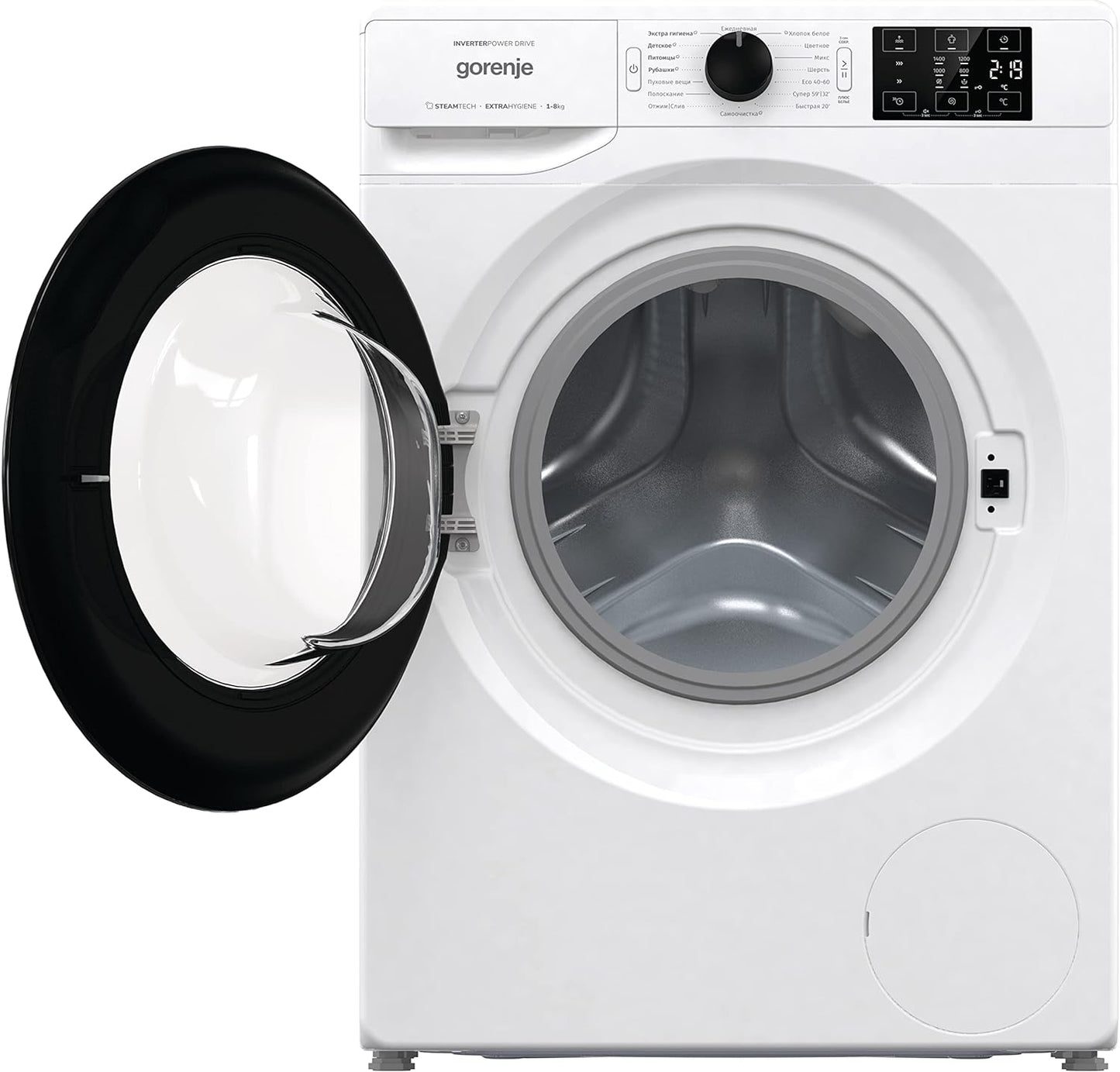 Gorenje 8 Kg Fully Automatic Front Load Washing Machine with Inverter Motor, 1400 RPM and 16 Programs, White, WNEI84BS, 1 Year Warranty