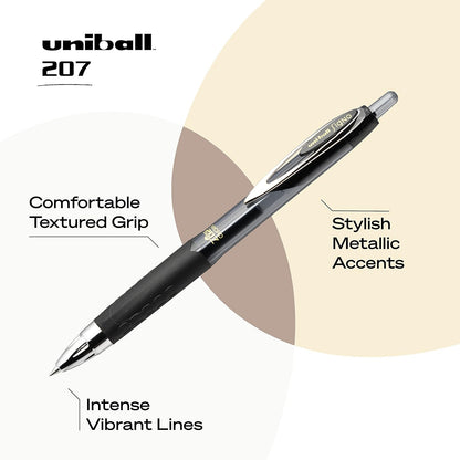 Uniball Signo 207 Gel Pen 12 Pack, 0.5mm Micro Black Pens, Gel Ink Pens | Office Supplies Sold by Uniball are Pens, Ballpoint Pen, Colored Pens, Gel Pens, Fine Point, Smooth Writing Pens