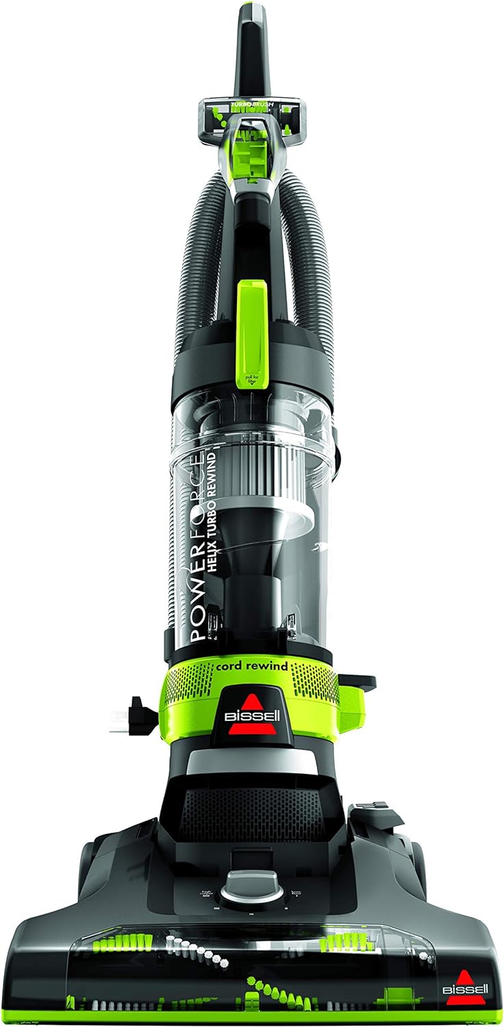 BISSELL | Powerforce Helix Turbo Rewind | Upright Vacuum Cleaner (2261E) Green and Black-2 years manufacturing warranty