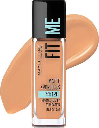 Maybelline Fit Me Matte + Poreless Liquid Oil-Free Foundation Makeup, Soft Tan, 1 Count (Packaging May Vary)