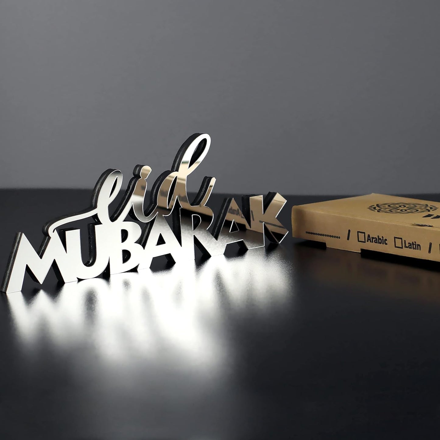 E World | Wooden Acrylic Islamic Tabletop Decors | Ramadan Kareem and Eid Mubarak Decoration | Islamic Muslim Gifts | Ramadan Eid Decoration | (Ramadan Kareem-1, Gold)