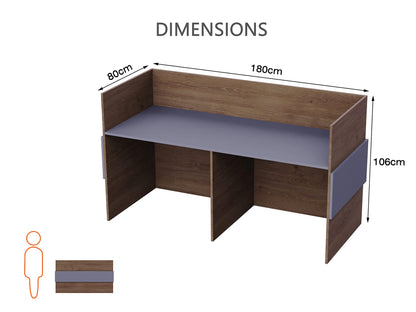 Mahmayi REC-2 Designer Reception Desk For Office Space, Front Office Desk (White-Coco Bolo)