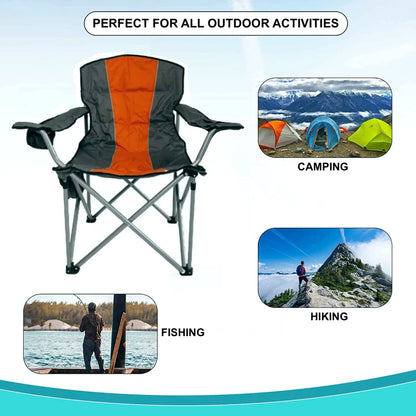 HEXAR® Foldable Camping Chair Zero Gravity Folding Lounge Chair Outdoor Lounge Gravity Chair Camping Reclining Lounge Chair with Pillow and Hand Rest Multipurpose Adjustable Chair