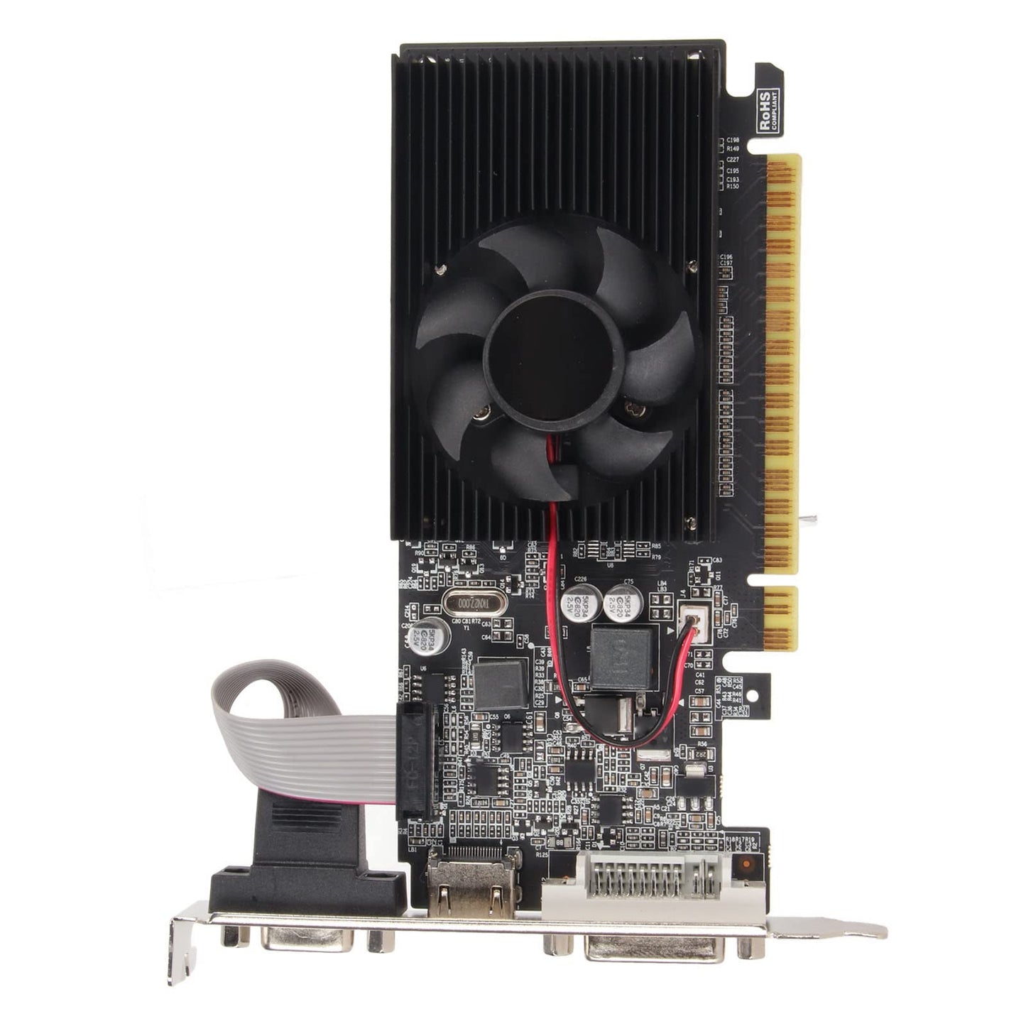 GT610 Graphics Card 1G DDR3 64 Bit, 810/1800MHz Computer PC Gaming Video Graphics Card with Cooling Fan PCI Express X16 2.0 Support VGA DVI