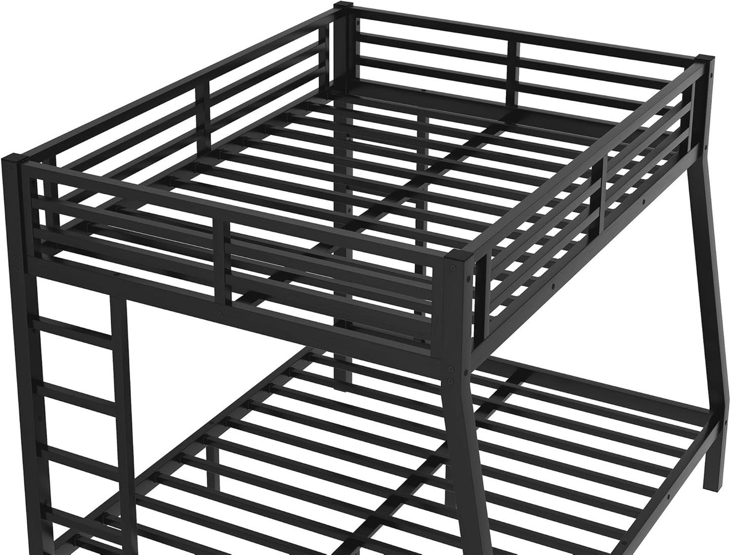 Bellemave Bunk Bed Full Over Queen, Heavy Duty Metal Bunk Bed Frame, Queen bunk Bed for Adults, Adult bunk beds Heavy Duty, Full XL Bunk Bed, Black