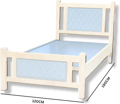 Karnak Home Brooklyn Comfortable Wooden Bed Strong And Sturdy Modern Design Bed Frame (Twin 120x190cm, White)