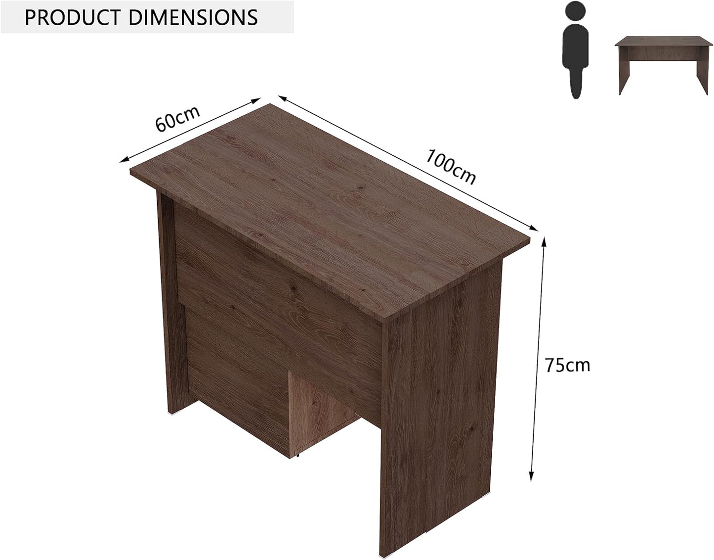 Mahmayi Writing Desk, MP1 160x80 Modern Wood Writing Table with Mobile Drawers - Versatile Corner Desk, Stylish and Functional Home Office Furniture - Oak (160cm With Drawer)