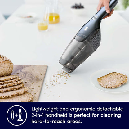 Electrolux 2 in 1 Cordless Handheld Stick Vacuum Cleaner with Powerful Suction, 30 Minutes Runtime, LED Headlight, Double Filtration, Self-Standing Upright Lightweight Vacuum, Best for Home, ZB3513DB