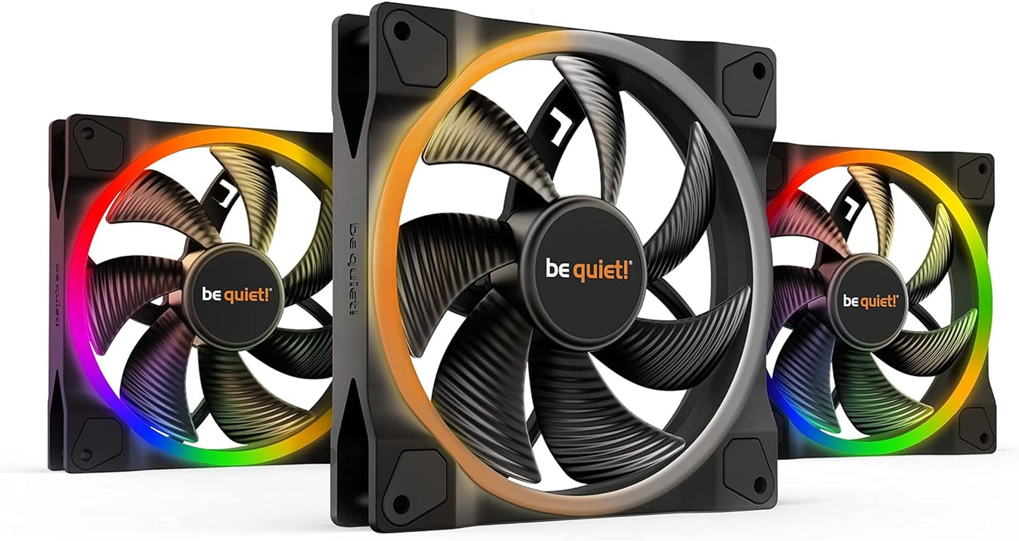 be quiet! Light Wings 120mm PWM, Premium ARGB Cooling Fan, 4-Pin, Triple Pack, BL076, black