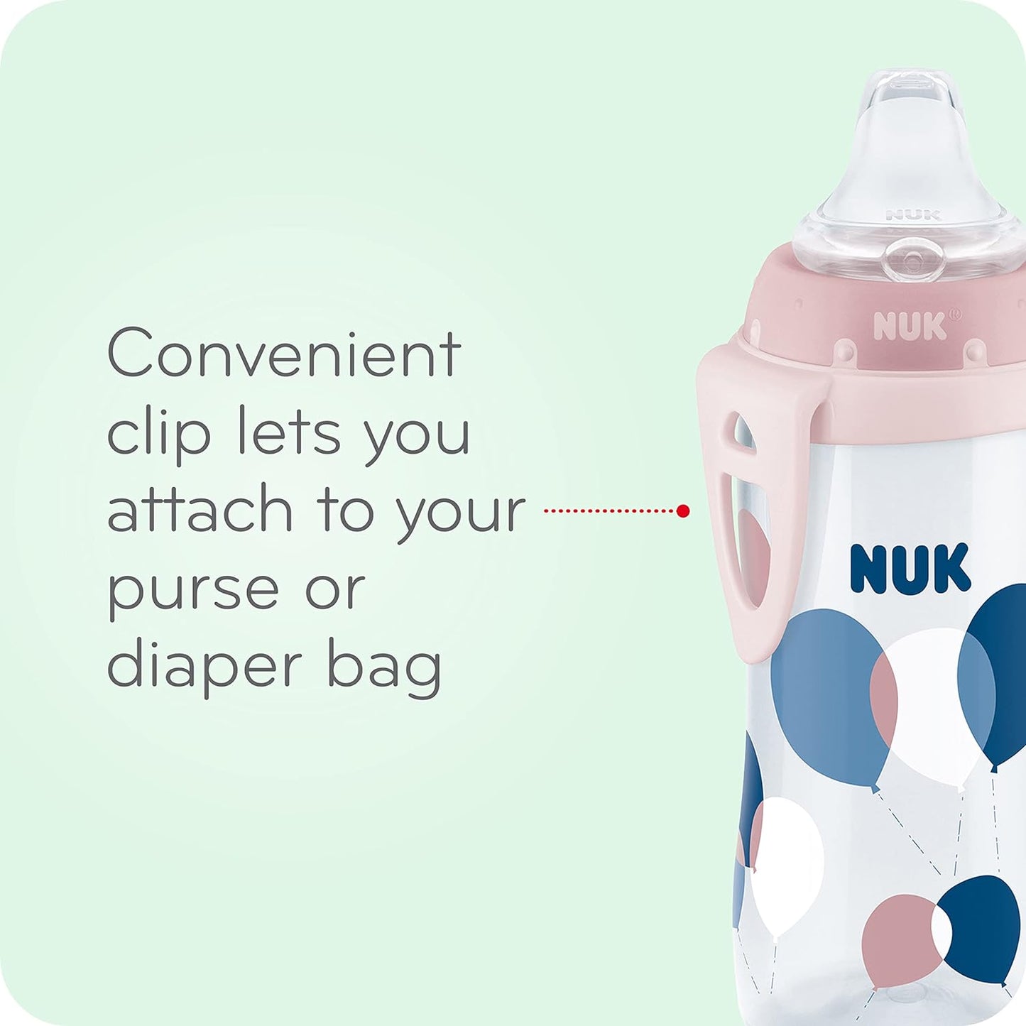 NUK Active Sippy Cup, 10 oz, 2 Pack, 12+ Months, Timeless Collection, Amazon Exclusive