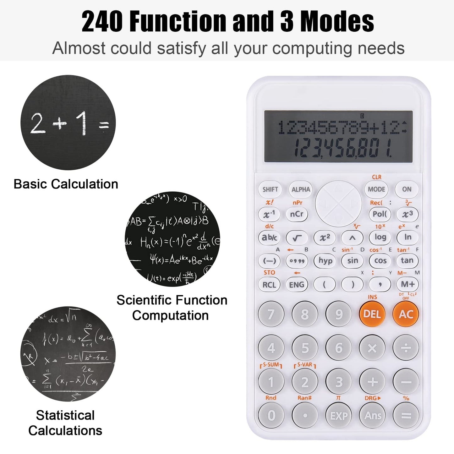 EooCoo Basic Standard Calculator 12 Digit Desktop Calculator with Large LCD Display for Office, School, Home & Business Use, Modern Design - Green