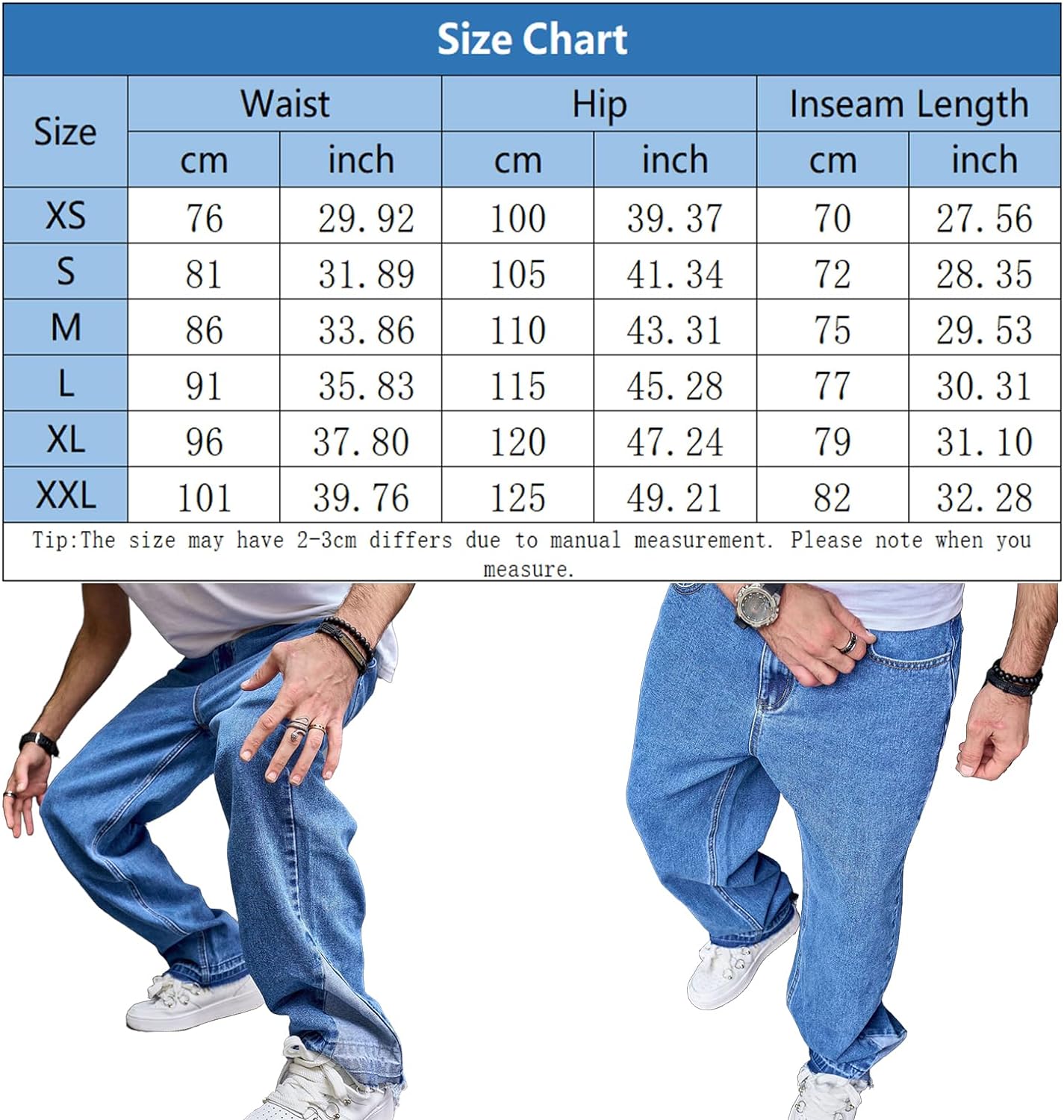 Mens Wide Leg Jeans Baggy Regular Relaxed Fit Straight Leg Jeans Raw Hem Vintage Y2k Loose Fit Denim Pants