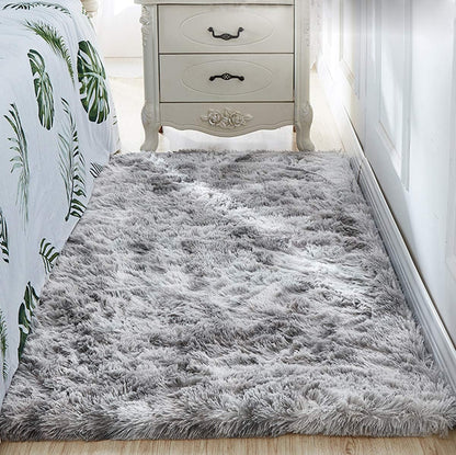 Tinyboy-hbq Area Rugs Shaggy Carpet for Living Room Bedroom Large Fluffy Carpet Modern Non-Slip Mat Multisize Rug Indoor Home Decor (Gray White, 80 x 120 cm)