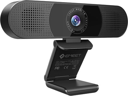 EMEET 1080P Webcam with Microphone, C960 Web Camera, 2 Mics Streaming Webcam with Privacy Cover, 90°View Computer Camera, Plug&Play USB Webcam for Calls/Conference, Zoom/Skype/YouTube, Laptop/Desktop