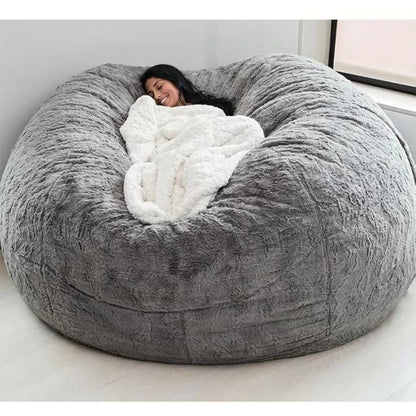 LIMOS Bean Bag Chair Cover(Cover Only,No Filler),Oversized Soft Fluffy PV Velvet Sofa Bed Cover, Soft And Comfortable Lazy Sofa Bed Cover (150cm x 75 cm, dark grey)