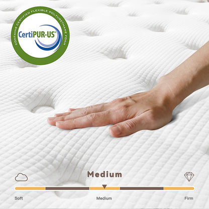 Vesgantti 120x200 Mattress, 26cm Pocket Sprung Mattress with Breathable Foam and Individually Wrapped Spring - Medium Firm Feel, Classic Box Top Collection…