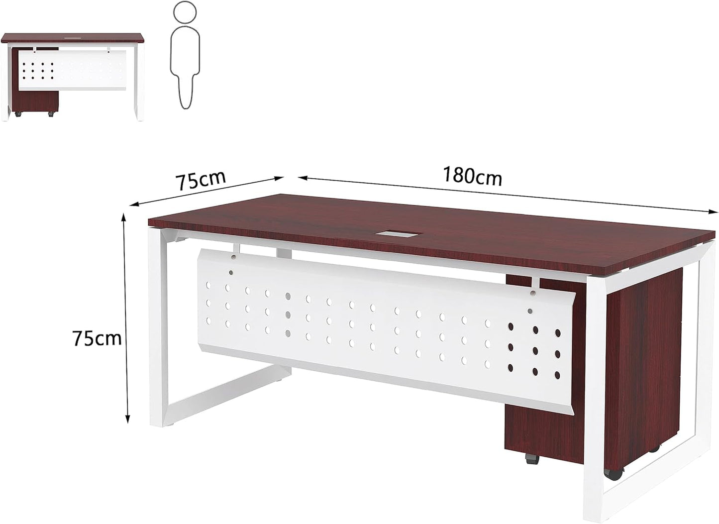 Mahmayi Vorm 136-18 White Modern Workstation Material-Melamine on MDF