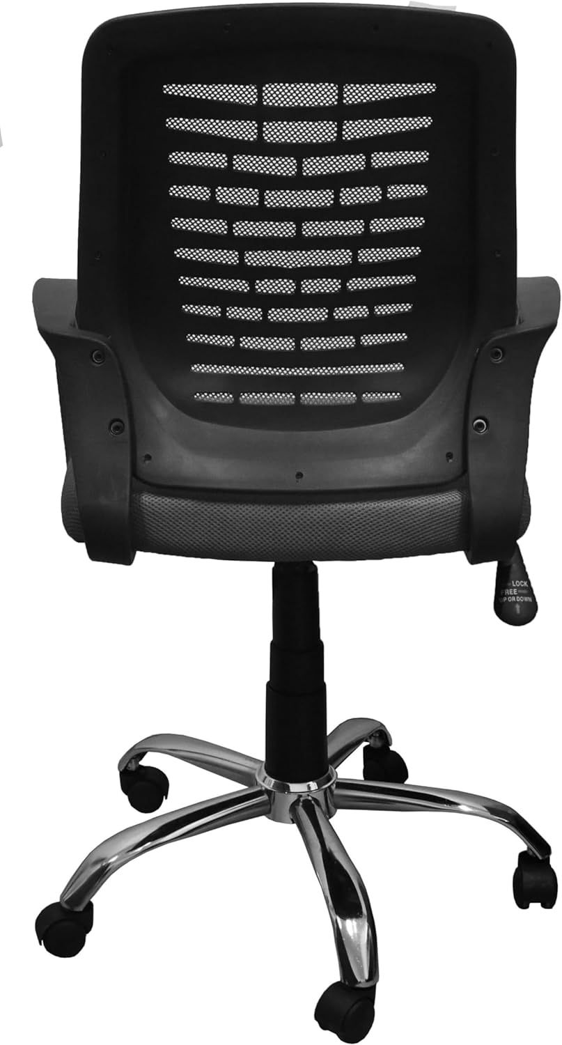 Desk Chair Office Chair for Home Height Adjustable Mid Back Mesh Computer Chair with Lumbar Support Mesh Swivel Computer Office Ergonomic Executive Chair (Swivil, Black)