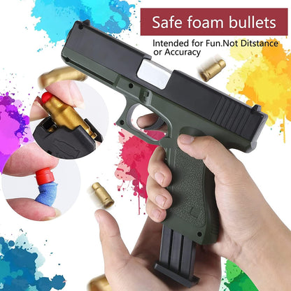 Xizheng Glock Guns Cool Toys Fake Gun Toy Guns for Boys Toy Guns That Look Real Pistol Ejecting Magazine Toy Pistol Cap Training Play Unique Gift Intended for Fun Not Distance or Accuracy