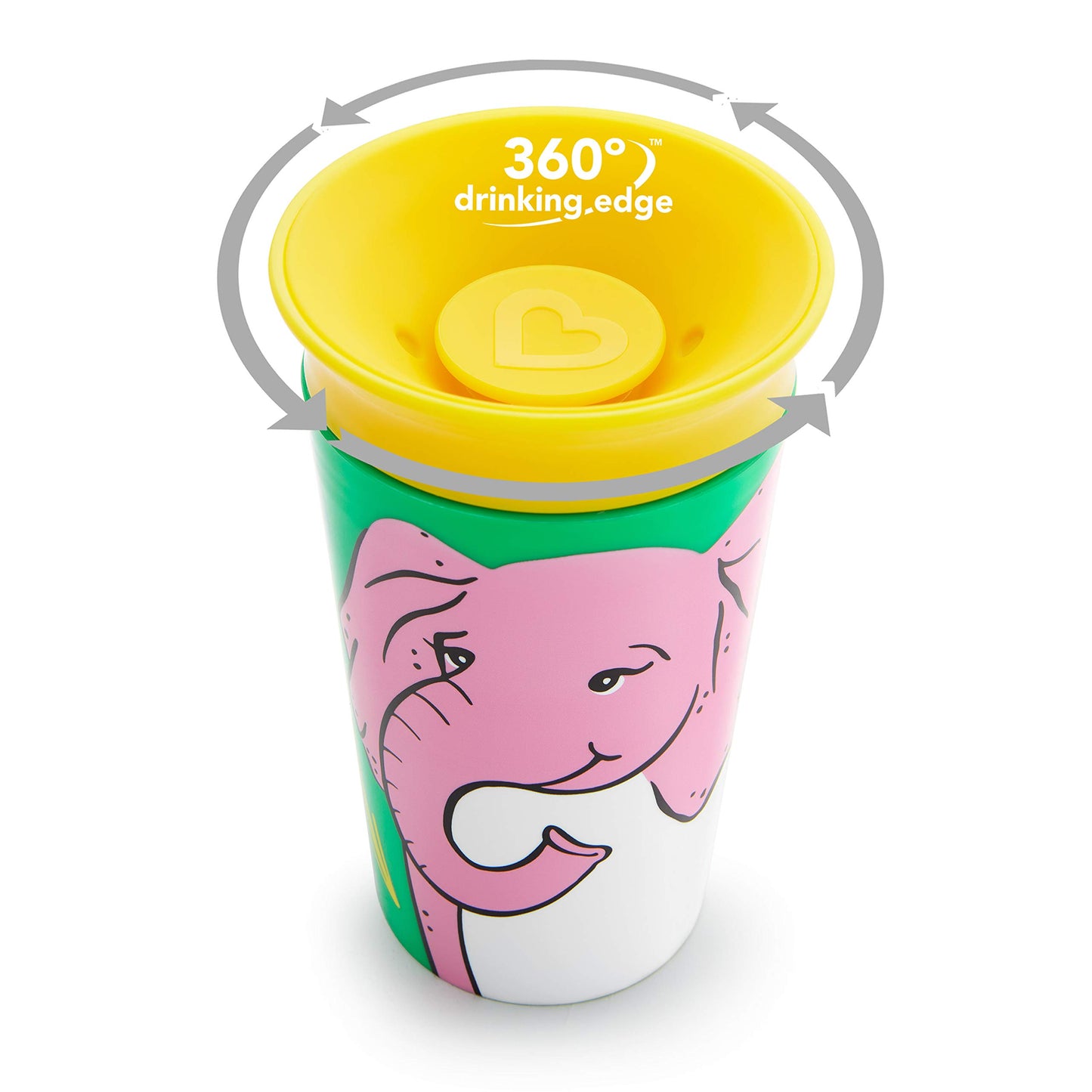 Munchkin Miracle 360° WildLove Sippy Cup, Spill proof and leak proof cup for toddler/kids boys and girls, 9oz Capacity, Lemur & Bee, 12 Months and above, Pack of 2