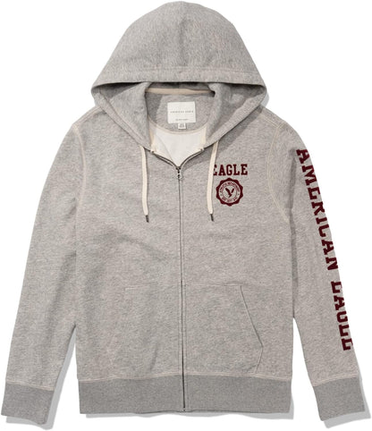 American Eagle Men's Fleece Zip-Up Hoodie