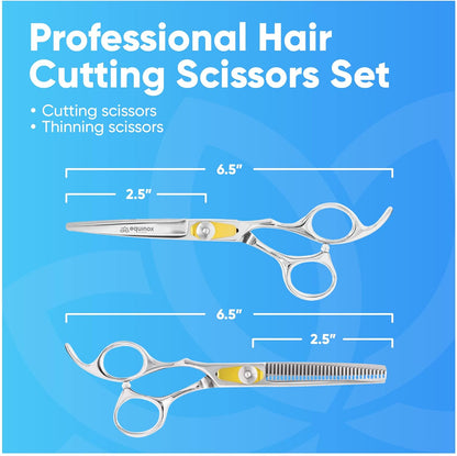 Equinox Hairdressing Scissors- 6.5" Barber Salon Hair Scissors Professional- Sharp Stainless Steel Hair Cutting Scissor for Hairdressers, Men, Women - Multipurpose Haircut and Beard Trimming Shears