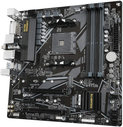 GIGABYTE B550M DS3H AC (AM4 AMD/B550/Micro ATX/Dual M.2/SATA 6Gb/s/USB 3.2 Gen 1/PCIe 4.0/HMDI/DVI/DDR4/Motherboard)