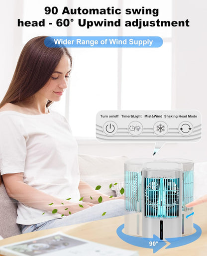 Portable Air Conditioners, Cooling fan Mini Air Conditioner Portable 3 4 Wind Speed