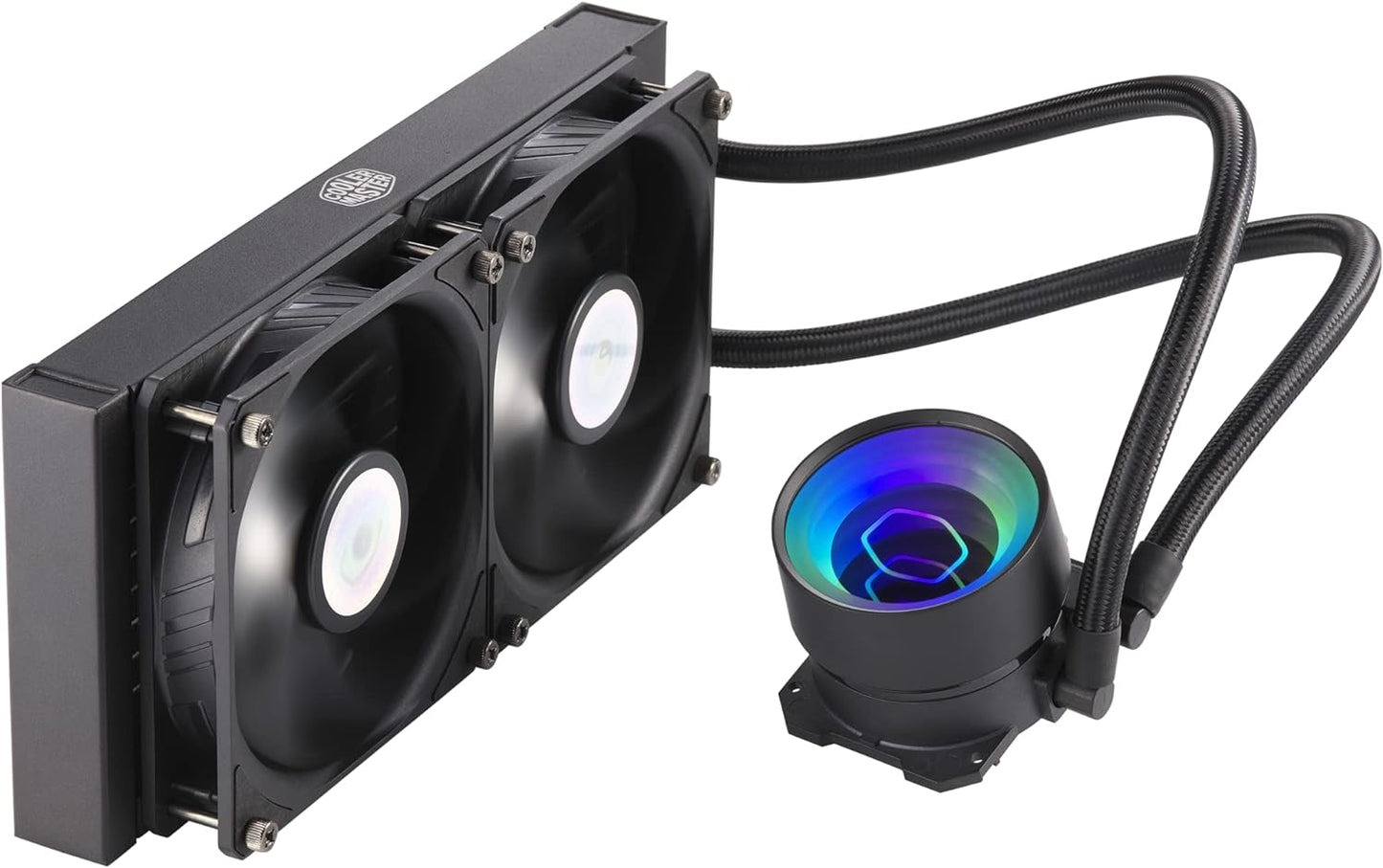 Cooler Master Masterliquid ml280 Mirror ArGB Close-Loop Aio Cpu Liquid Cooler, Mirror ArGB Pump, 280 Radiator, Dual Sickleflow 140mm, 3Rd Gen Dual Chamber Pump For Amd Ryzen/Intel Lga1700*/1200/115X