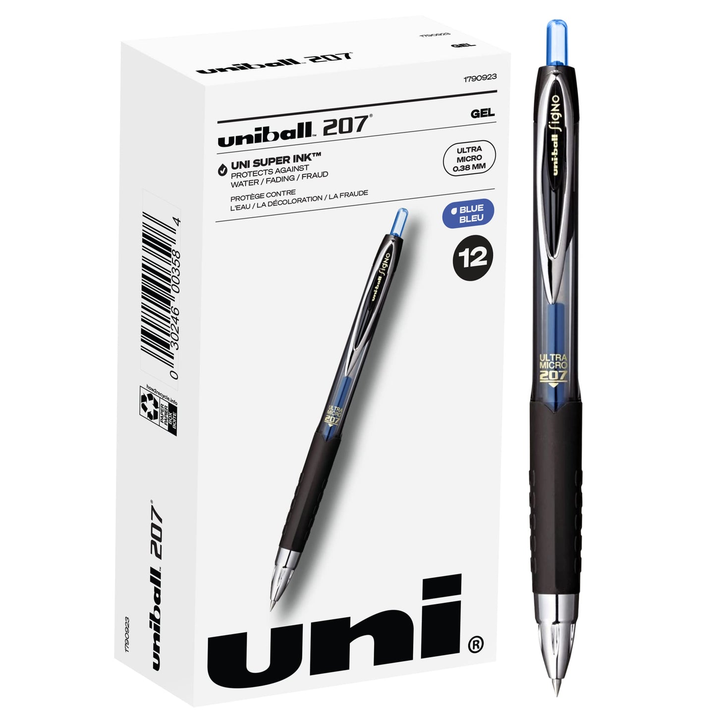 Uniball Signo 207 Gel Pen 12 Pack, 0.5mm Micro Black Pens, Gel Ink Pens | Office Supplies Sold by Uniball are Pens, Ballpoint Pen, Colored Pens, Gel Pens, Fine Point, Smooth Writing Pens