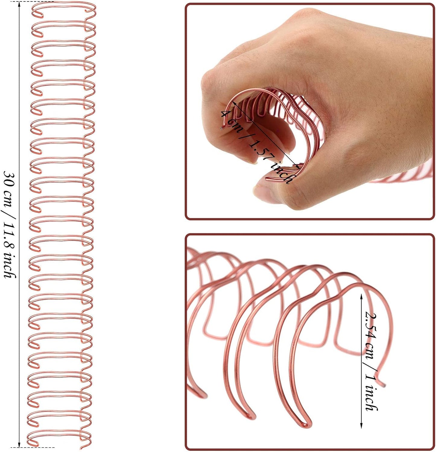 Zonon 6 Pieces Binding Wire Twin Loop Wire Binding Spines Double Loop Binding Wire 1 Inch Cinch Wire Binding Diameter 23 Holes for Teacher Student Document Notebook Making