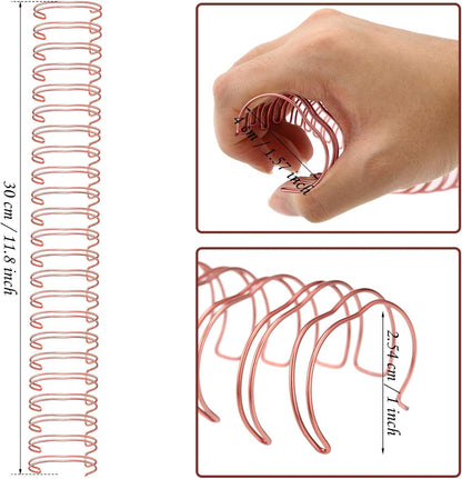 Zonon 6 Pieces Binding Wire Twin Loop Wire Binding Spines Double Loop Binding Wire 1 Inch Cinch Wire Binding Diameter 23 Holes for Teacher Student Document Notebook Making