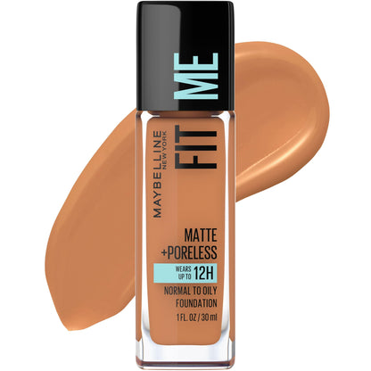 Maybelline Fit Me Matte + Poreless Liquid Oil-Free Foundation Makeup, Soft Tan, 1 Count (Packaging May Vary)