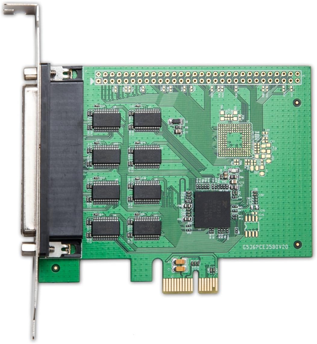 I/O Crest 2 Port Serial COM DB9 RS-232 and 1 Port DB25 Printer Lpt1 Port PCI-E 1.0 X1 Card WCH382 Chipset