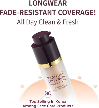 TERRAZEN Korean Face Makeup Foundation Cream 30ml Light Beige for Fair to Light Skin - Beauty Liquid Full Coverage Long Lasting Base with Natural Matte Finish Weightless